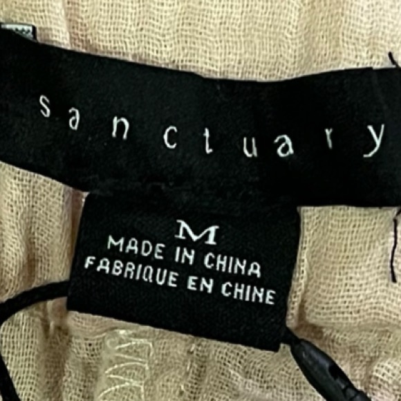 NWOT Sanctuary Cream Wide Leg Pull On Textured Pants 100% Cotton, Women's Size M - Picture 2 of 8